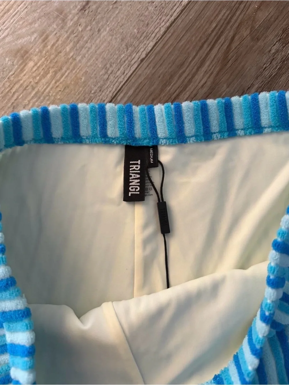 triangl swimwear Blue Striped Bikini Top and Shorts